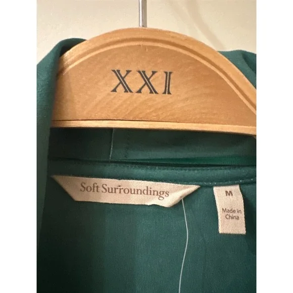 Soft Surroundings Faux Suede Paisley Open Front Waterfall Jacket Boho M NWT - Picture 4 of 10